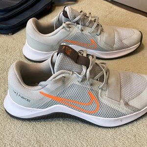 Nike Gray and Orange Mesh Training Sneakers